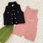 Ribbed Onesie with Denim Jacket - Image 7