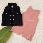 Ribbed Onesie with Denim Jacket - Image 8