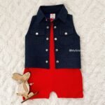 Ribbed Onesie with Denim Jacket - Image 4