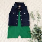 Ribbed Onesie with Denim Jacket - Image 5