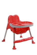 3 in 1 Spotty Baby Dining Chair with Footrest & extra tray, Red-Grey Combo - Image 16