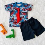 Tee with Tie & Denim Shorts - Image 3